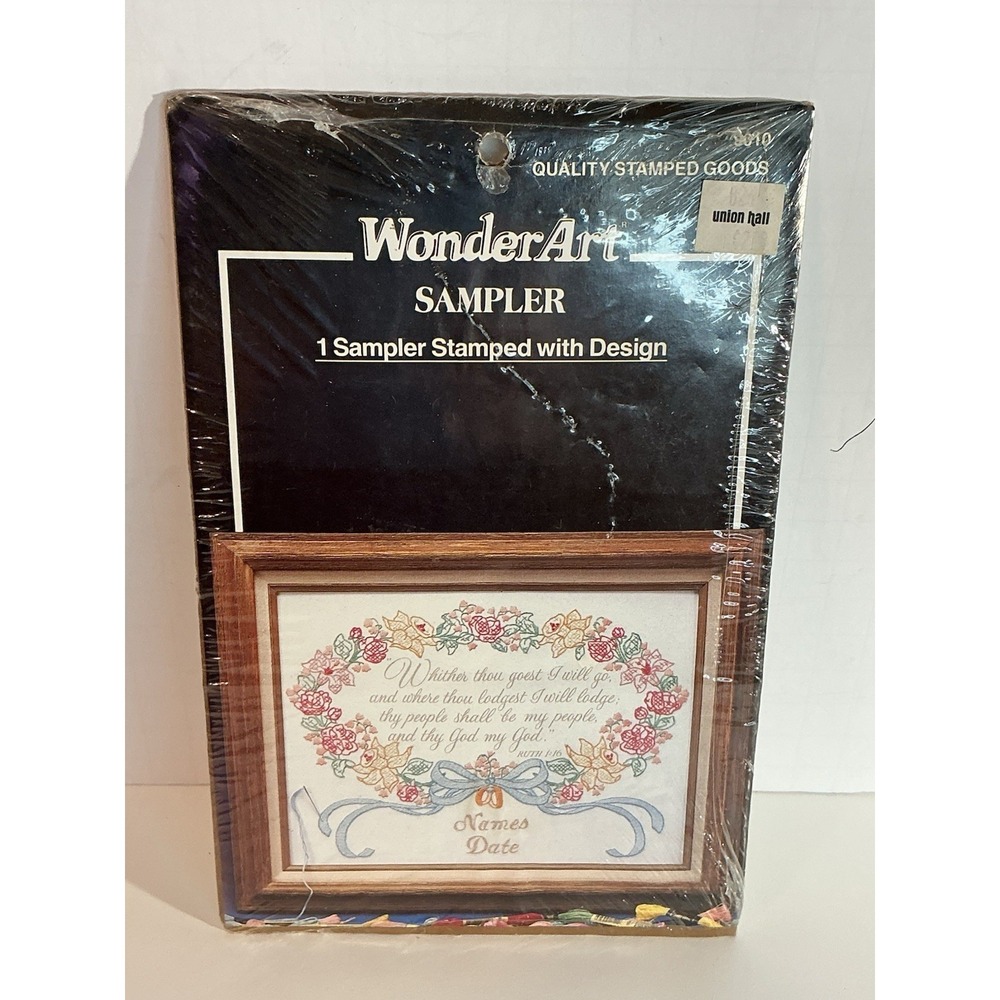 Wonder Art WHITHER THOU GOEST 11x14" Sampler Stamped with Design #9010 Sealed